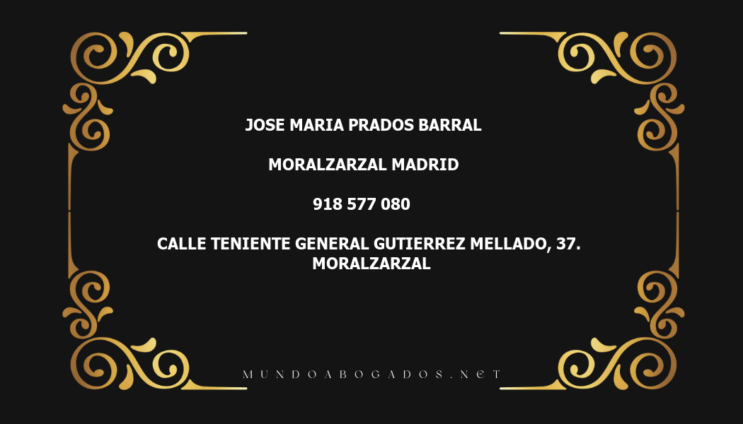 abogado Jose Maria Prados Barral en la localidad de Moralzarzal