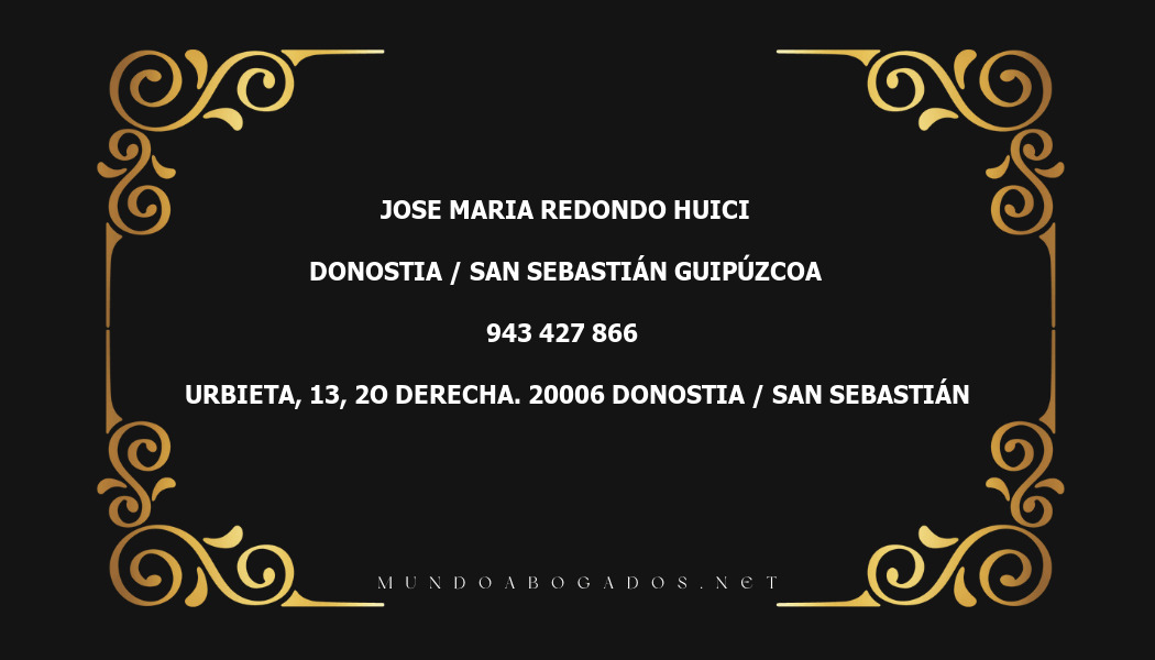 abogado Jose Maria Redondo Huici en la localidad de Donostia / San Sebastián