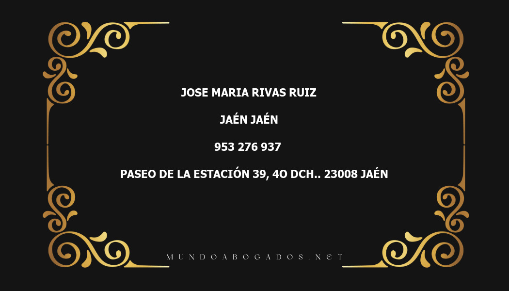 abogado Jose Maria Rivas Ruiz en la localidad de Jaén