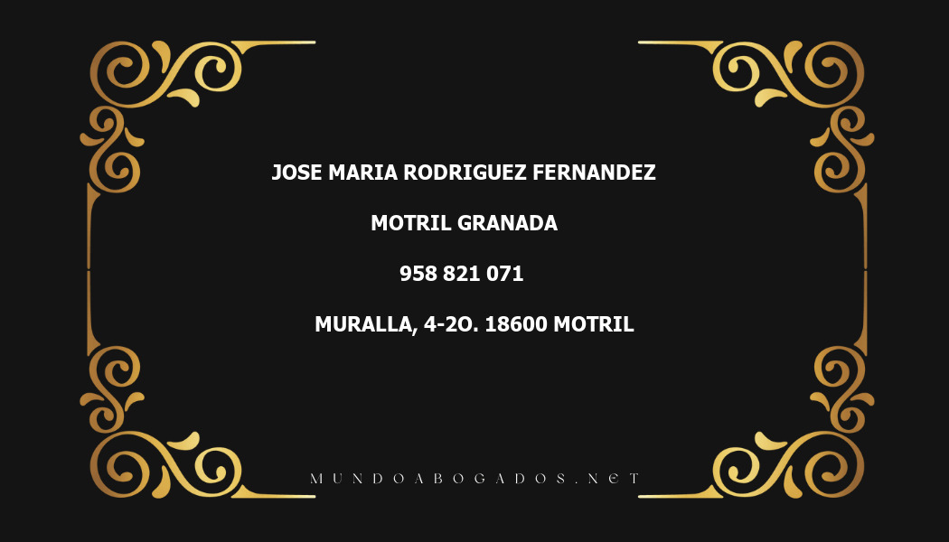 abogado Jose Maria Rodriguez Fernandez en la localidad de Motril