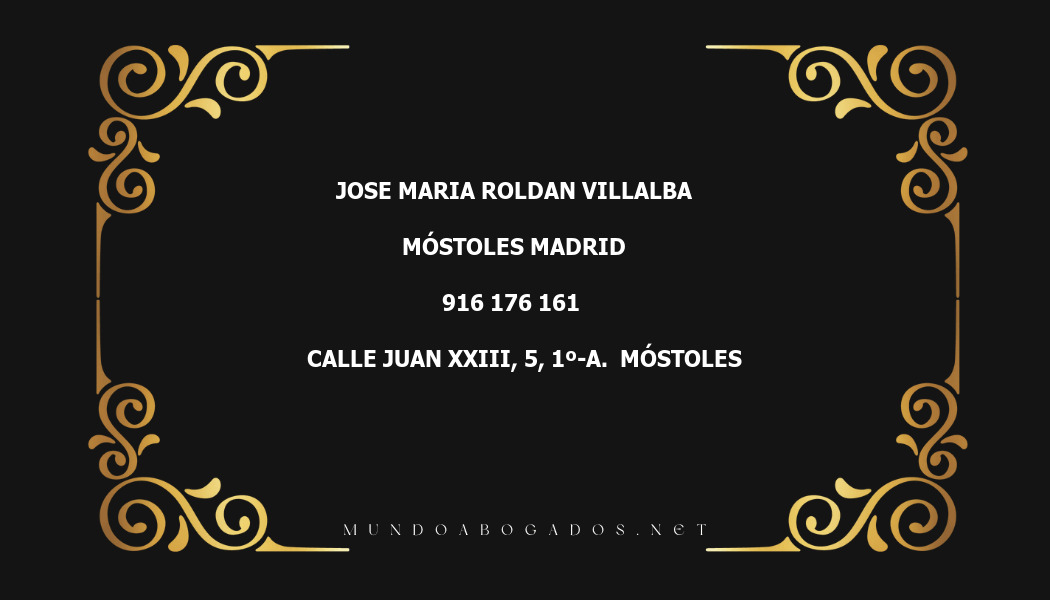 abogado Jose Maria Roldan Villalba en la localidad de Móstoles