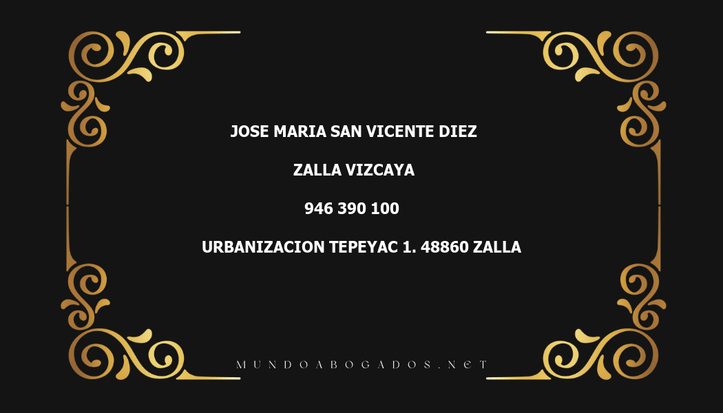 abogado Jose Maria San Vicente Diez en la localidad de Zalla