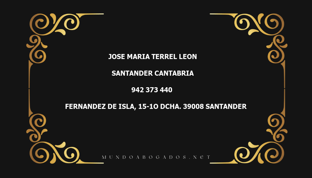 abogado Jose Maria Terrel Leon en la localidad de Santander