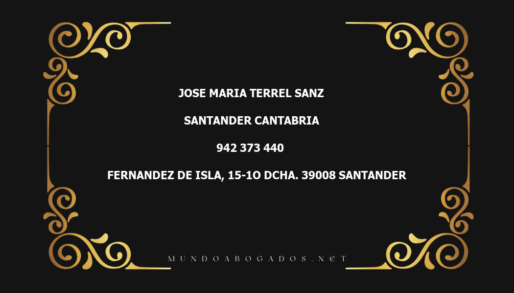 abogado Jose Maria Terrel Sanz en la localidad de Santander