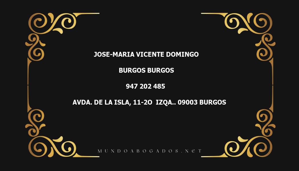 abogado Jose-Maria Vicente Domingo en la localidad de Burgos