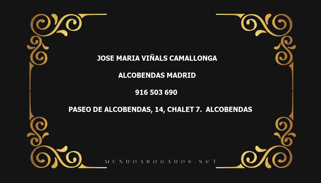 abogado Jose Maria Viñals Camallonga en la localidad de Alcobendas