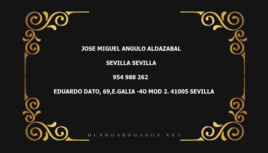 abogado Jose Miguel Angulo Aldazabal en la localidad de Sevilla