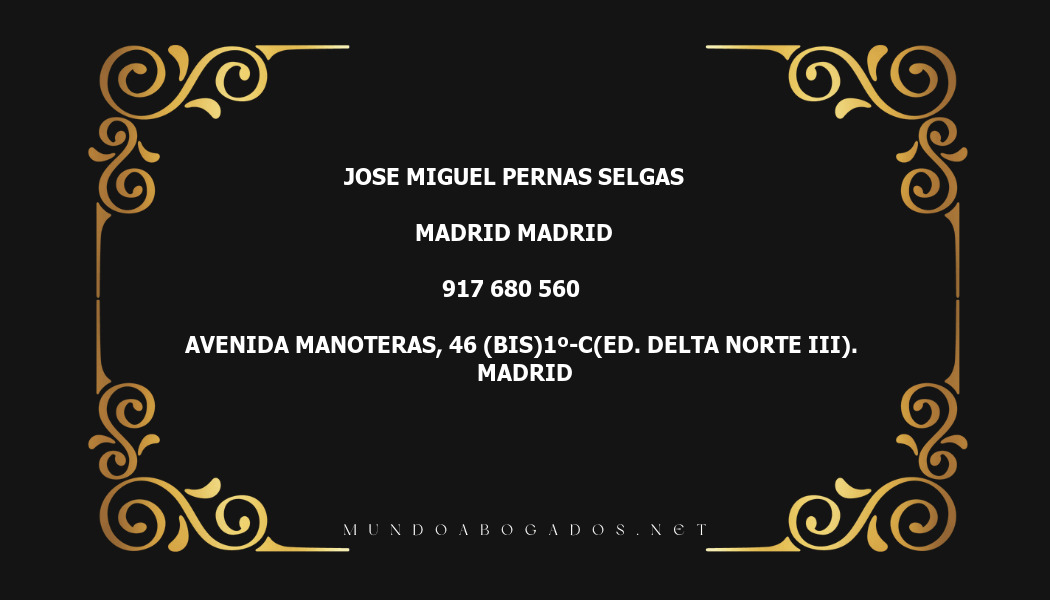 abogado Jose Miguel Pernas Selgas en la localidad de Madrid