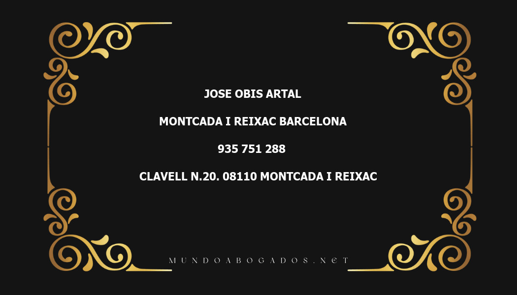 abogado Jose Obis Artal en la localidad de Montcada I Reixac