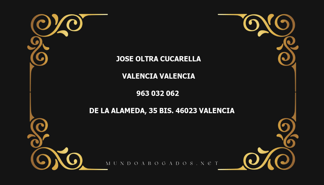 abogado Jose Oltra Cucarella en la localidad de Valencia