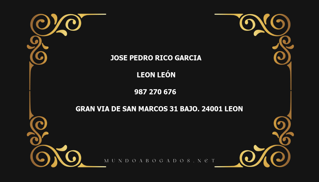 abogado Jose Pedro Rico Garcia en la localidad de Leon