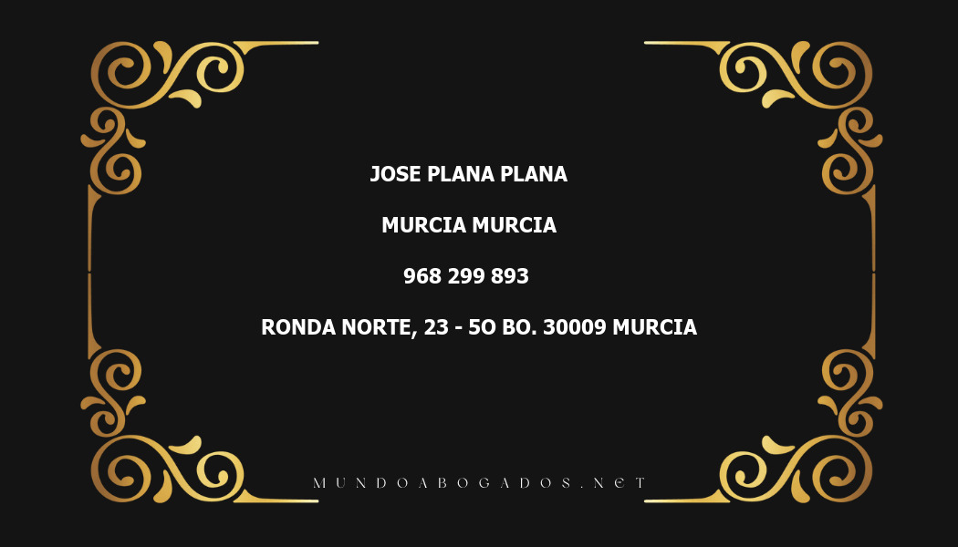 abogado Jose Plana Plana en la localidad de Murcia