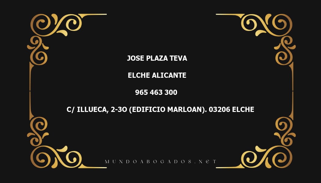 abogado Jose Plaza Teva en la localidad de Elche