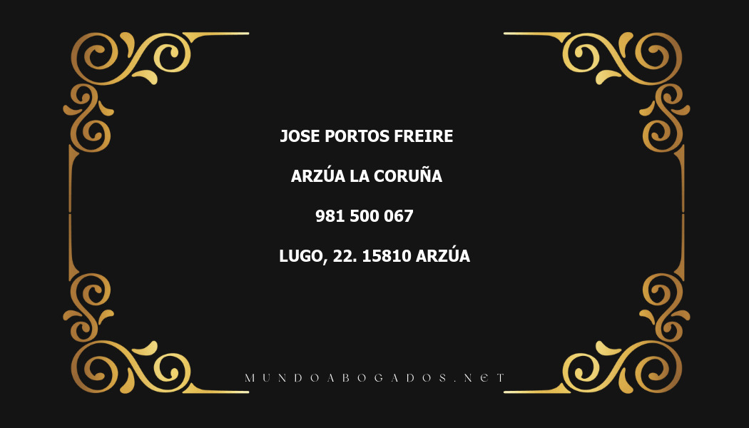 abogado Jose Portos Freire en la localidad de Arzúa