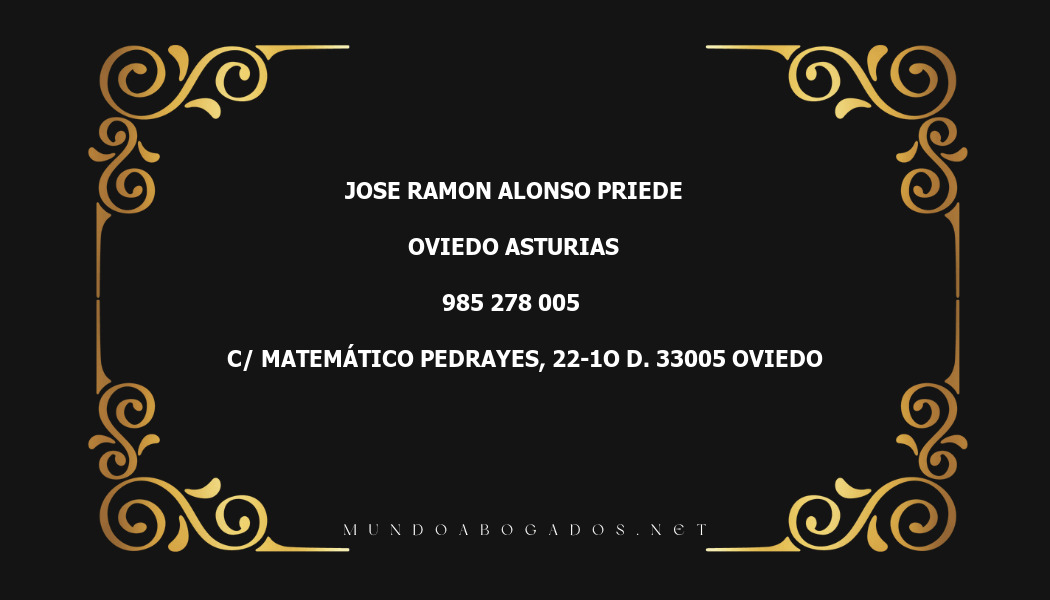 abogado Jose Ramon Alonso Priede en la localidad de Oviedo