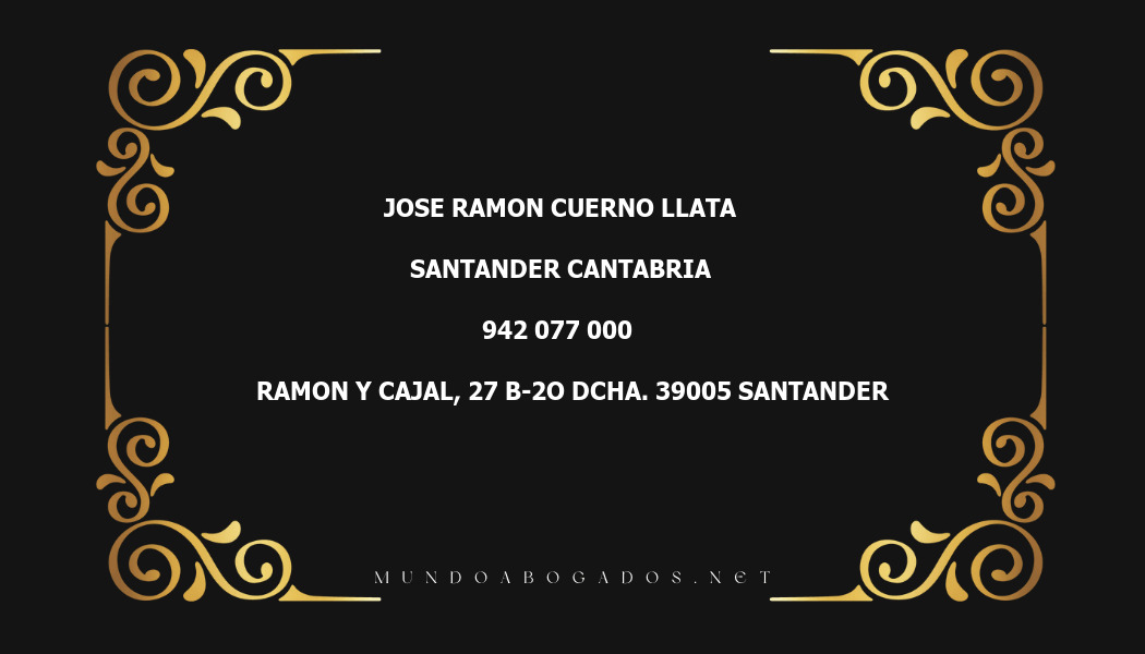 abogado Jose Ramon Cuerno Llata en la localidad de Santander