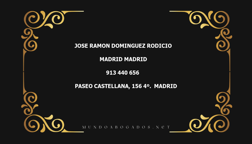 abogado Jose Ramon Dominguez Rodicio en la localidad de Madrid