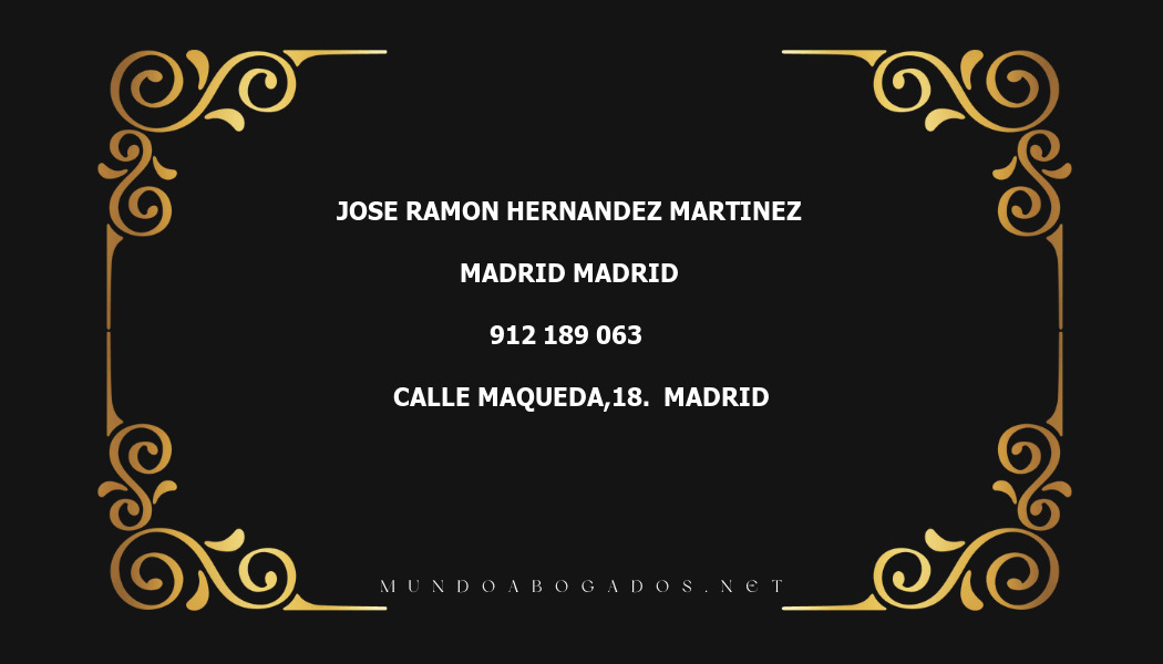 abogado Jose Ramon Hernandez Martinez en la localidad de Madrid