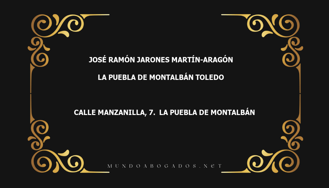 abogado José Ramón Jarones Martín-Aragón en la localidad de La Puebla de Montalbán