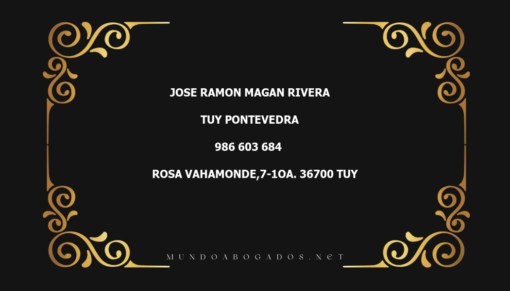 abogado Jose Ramon Magan Rivera en la localidad de Tuy