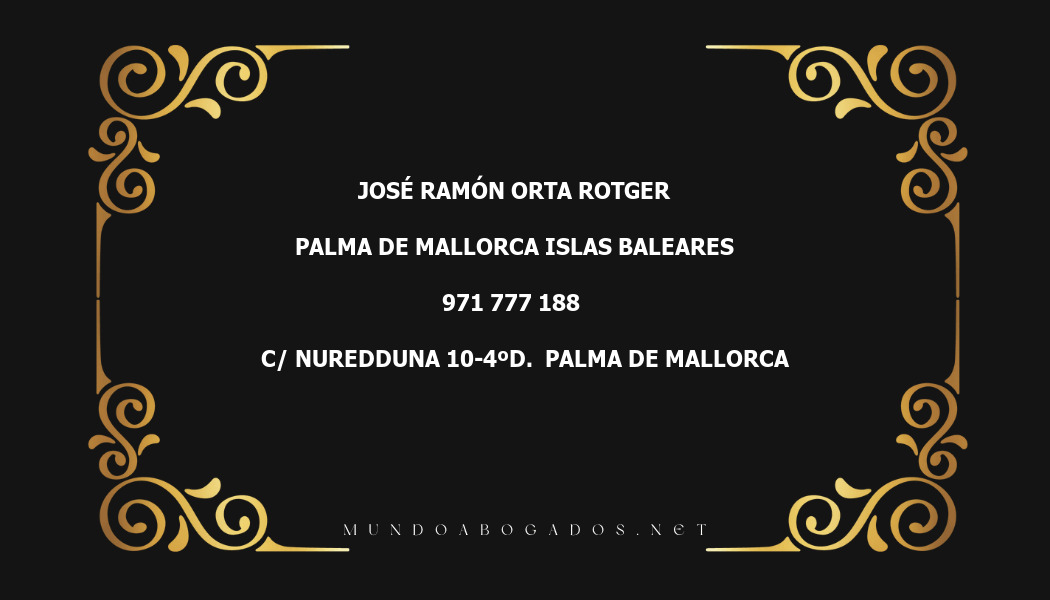 abogado José Ramón Orta Rotger en la localidad de Palma de Mallorca