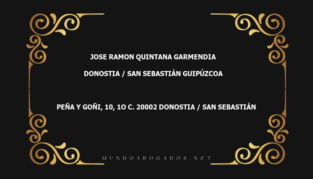 abogado Jose Ramon Quintana Garmendia en la localidad de Donostia / San Sebastián