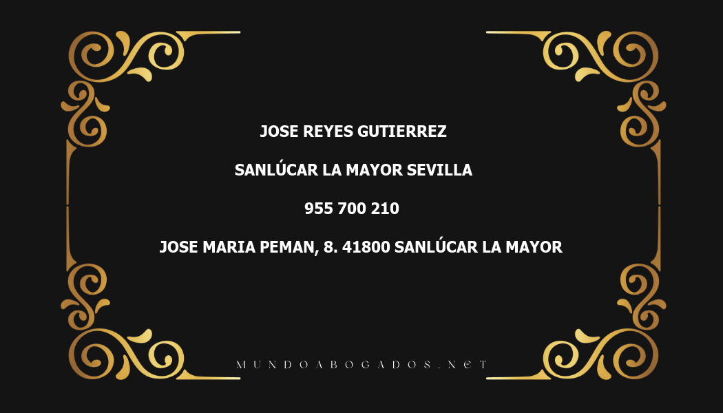 abogado Jose Reyes Gutierrez en la localidad de Sanlúcar la Mayor