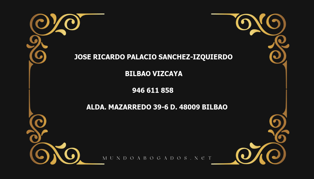 abogado Jose Ricardo Palacio Sanchez-Izquierdo en la localidad de Bilbao