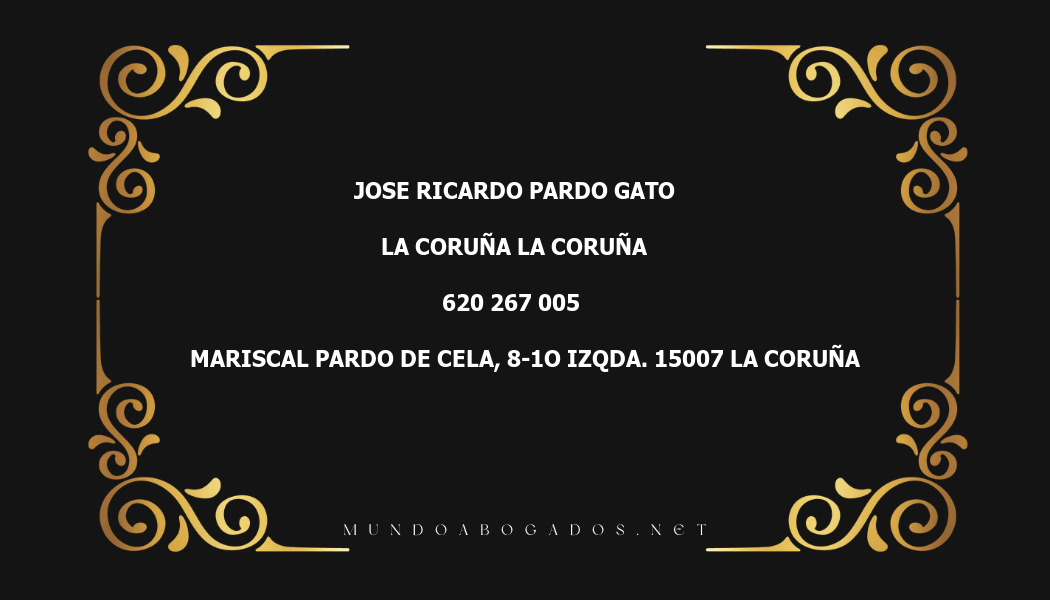 abogado Jose Ricardo Pardo Gato en la localidad de La Coruña