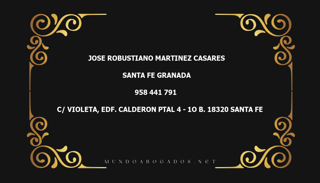 abogado Jose Robustiano Martinez Casares en la localidad de Santa Fe