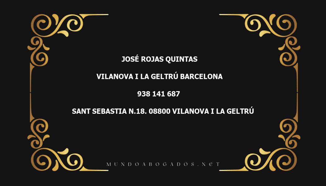 abogado José Rojas Quintas en la localidad de Vilanova i la Geltrú