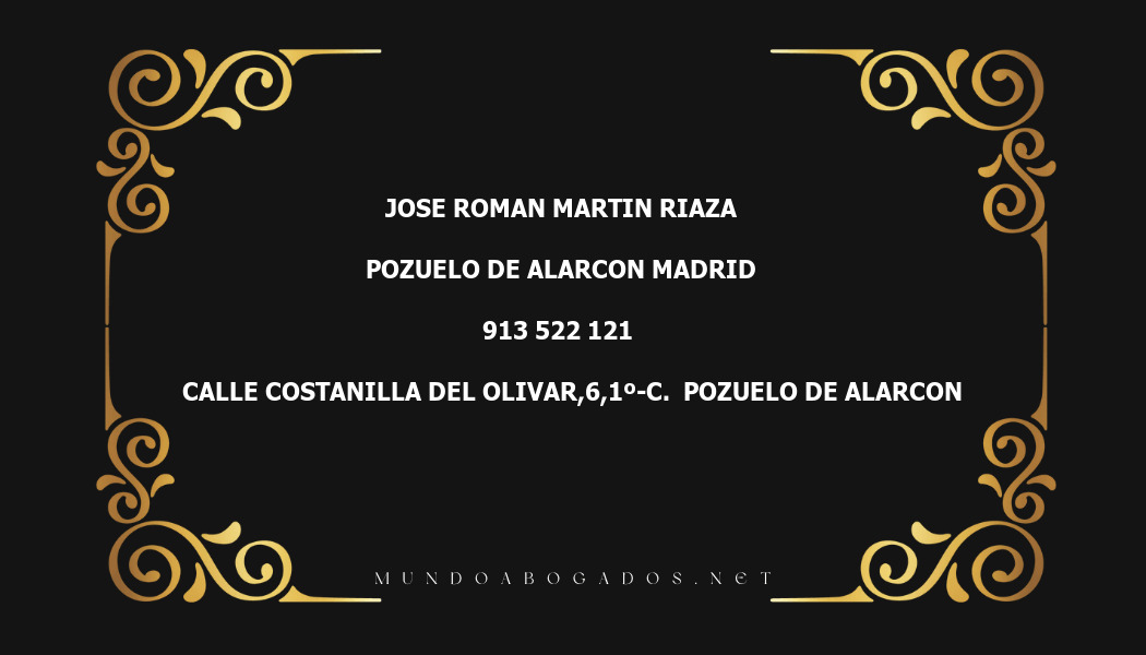 abogado Jose Roman Martin Riaza en la localidad de Pozuelo de Alarcon