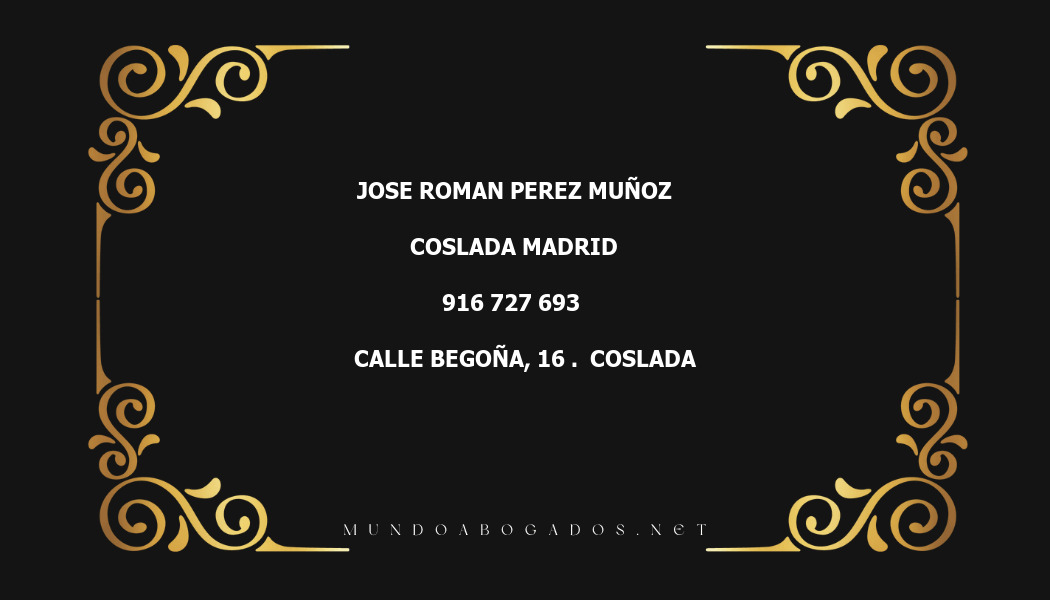 abogado Jose Roman Perez Muñoz en la localidad de Coslada