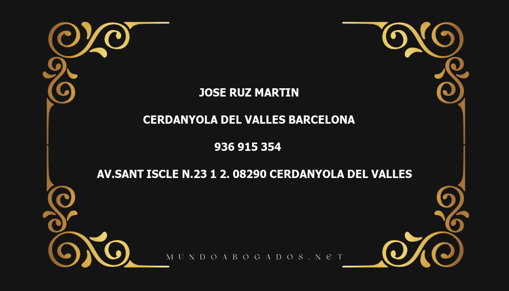 abogado Jose Ruz Martin en la localidad de Cerdanyola del Valles