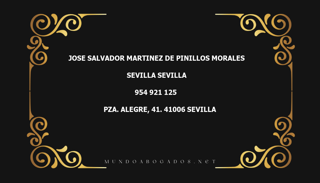 abogado Jose Salvador Martinez De Pinillos Morales en la localidad de Sevilla