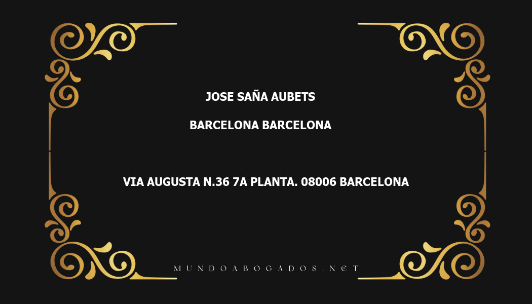 abogado Jose Saña Aubets en la localidad de Barcelona