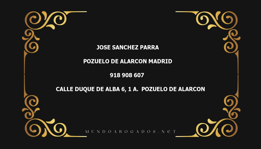 abogado Jose Sanchez Parra en la localidad de Pozuelo de Alarcon