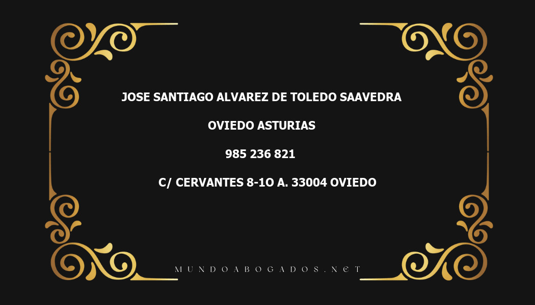 abogado Jose Santiago Alvarez De Toledo Saavedra en la localidad de Oviedo