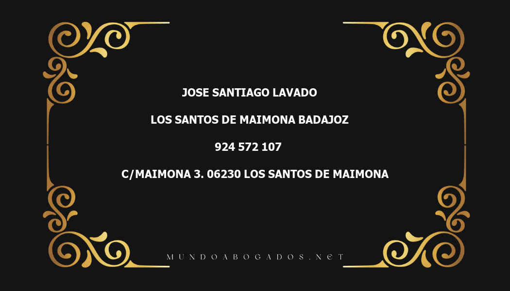 abogado Jose Santiago Lavado en la localidad de Los Santos de Maimona