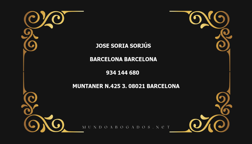 abogado Jose Soria Sorjús en la localidad de Barcelona