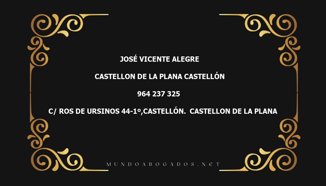 abogado José Vicente Alegre en la localidad de Castellon de la Plana