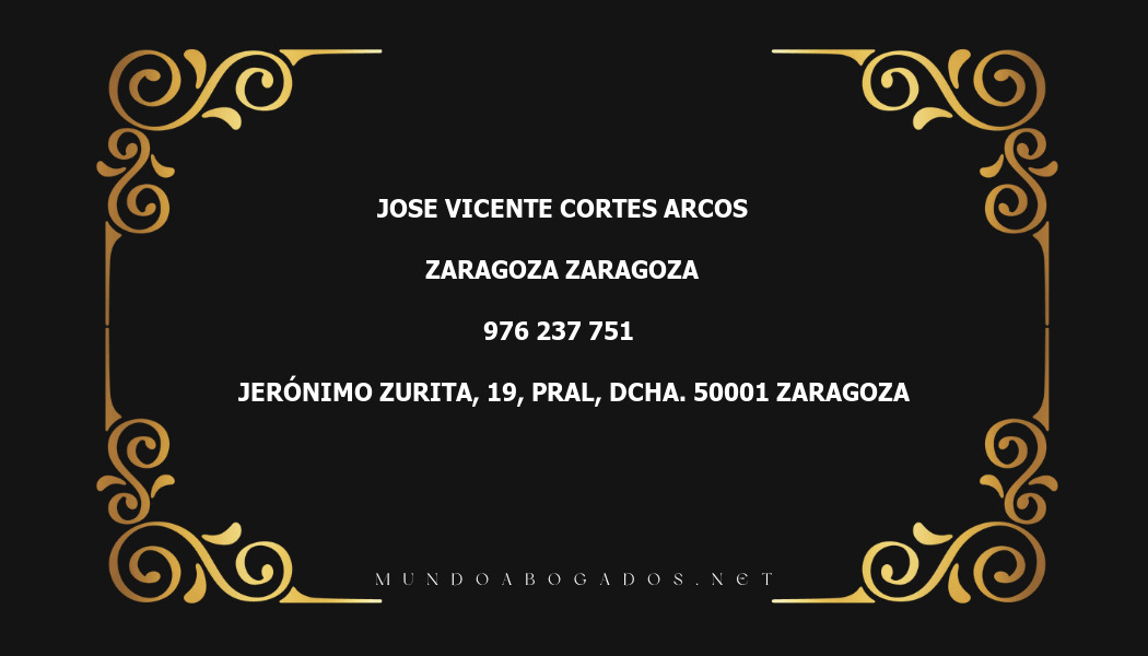 abogado Jose Vicente Cortes Arcos en la localidad de Zaragoza