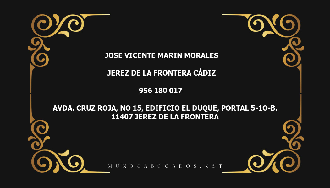 abogado Jose Vicente Marin Morales en la localidad de Jerez de la Frontera