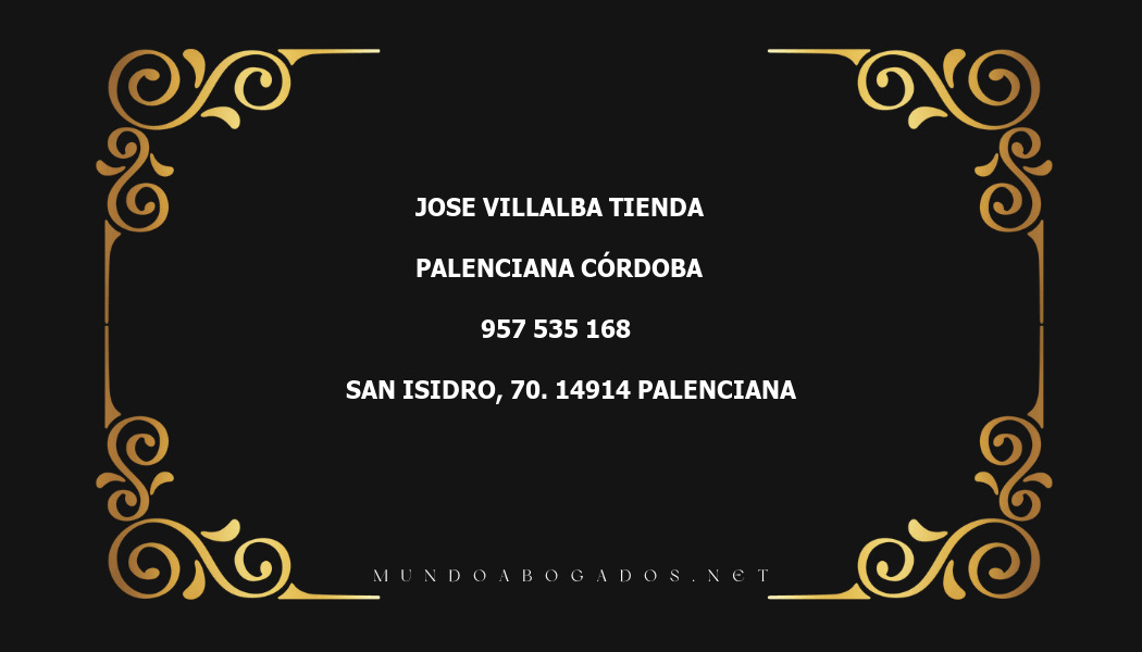 abogado Jose Villalba Tienda en la localidad de Palenciana