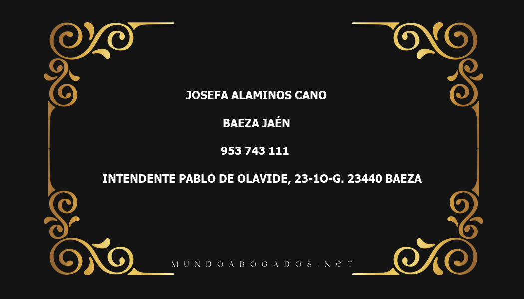 abogado Josefa Alaminos Cano en la localidad de Baeza