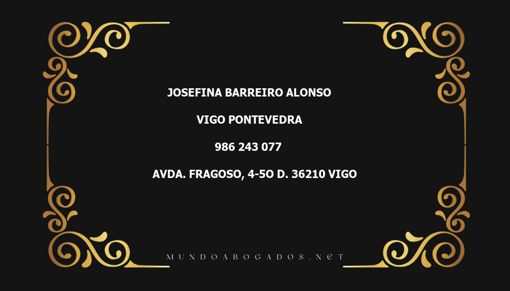 abogado Josefina Barreiro Alonso en la localidad de Vigo