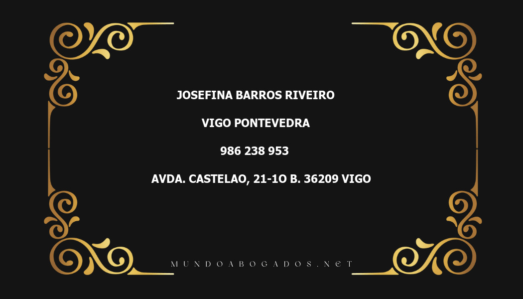 abogado Josefina Barros Riveiro en la localidad de Vigo