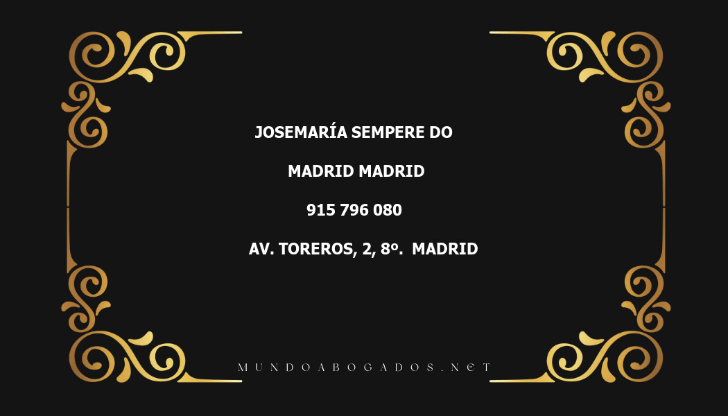 abogado Josemaría Sempere Do en la localidad de Madrid