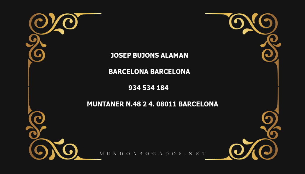 abogado Josep Bujons Alaman en la localidad de Barcelona