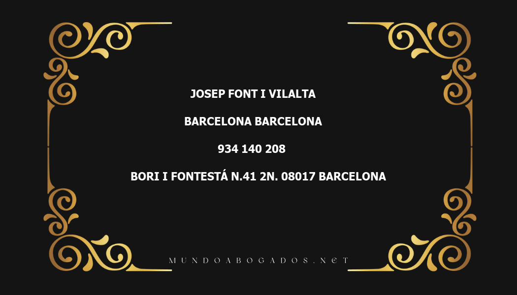 abogado Josep Font I Vilalta en la localidad de Barcelona